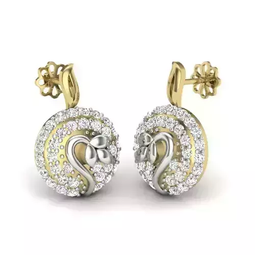 Women leaf earrings 3dm render detail 3D print model