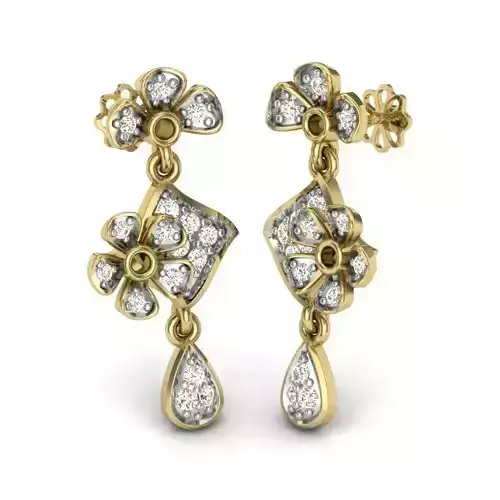 Women flower earrings 3dm render detail 3D print model