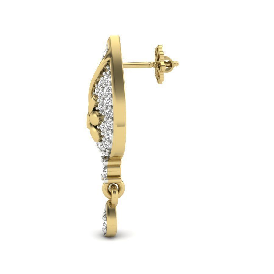 Women leaf  earrings 3dm render detail 3D print model 3D print model_3