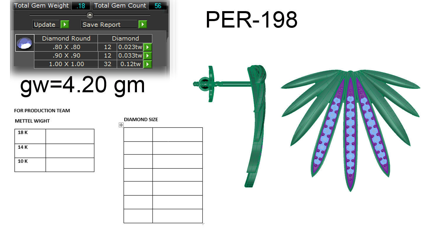 Women leaf earrings 3dm render detail 3D print model 3D print model_5