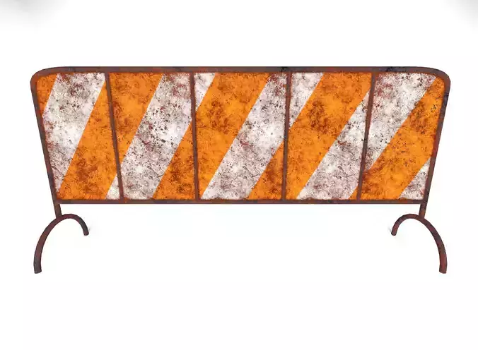 Road barricade Low-poly 3D model