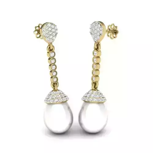 Women pearl earrings 3dm render detail 3D print model