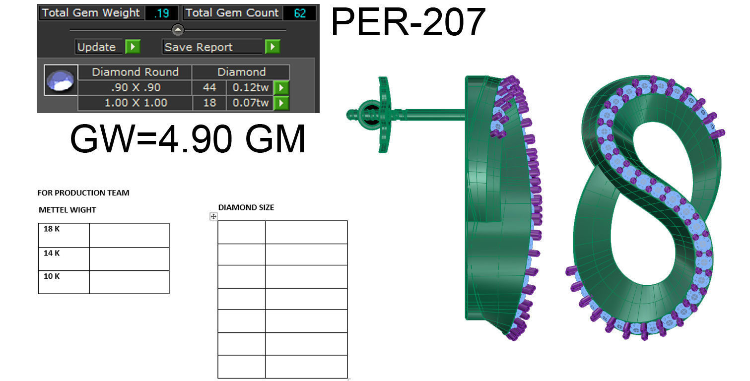 Women earrings 3dm render detail 3D print model 3D print model_5