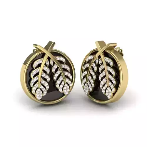 Women leaf earrings 3dm render detail 3D print model