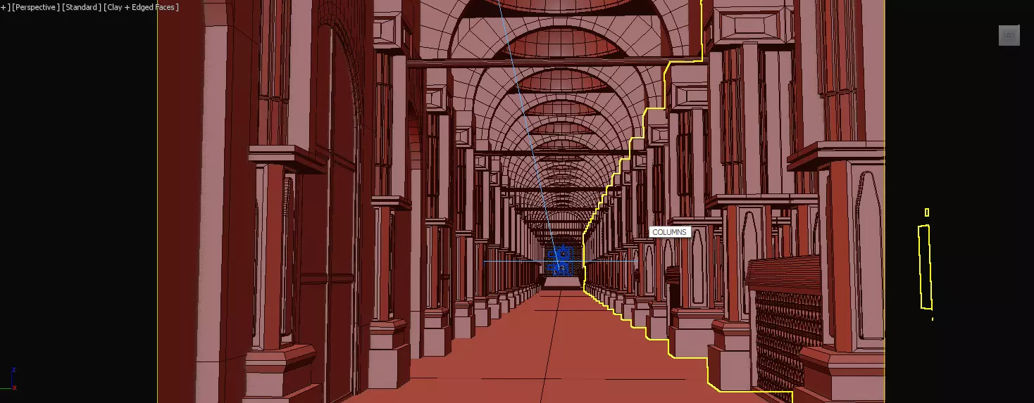 Colonial Type Hallway 3D model_0