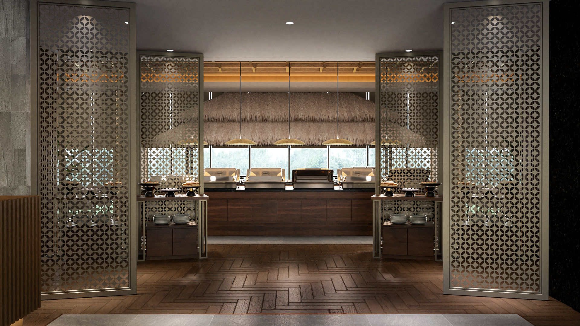 Restaurant interior design of 3D model_5