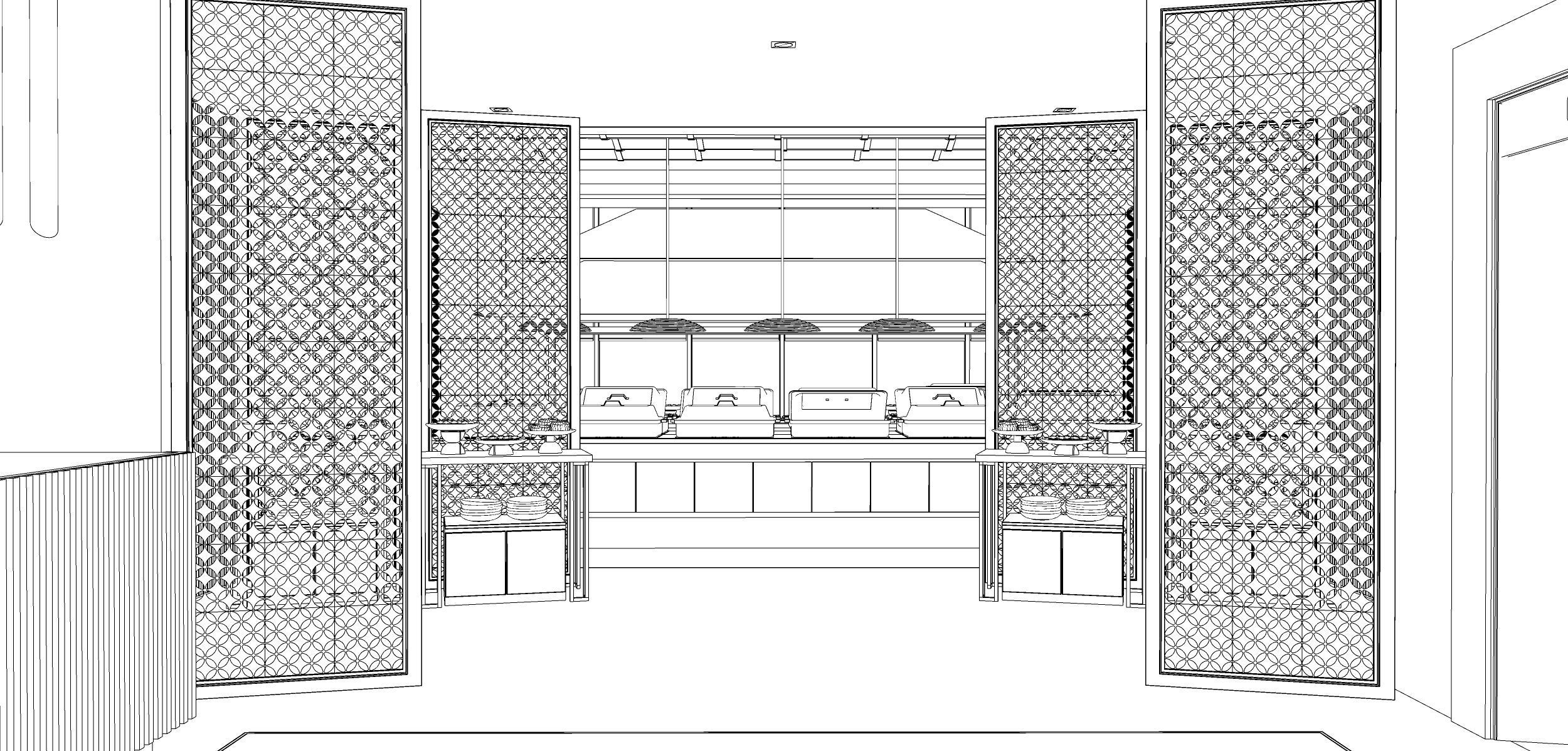 Restaurant interior design of 3D model_6