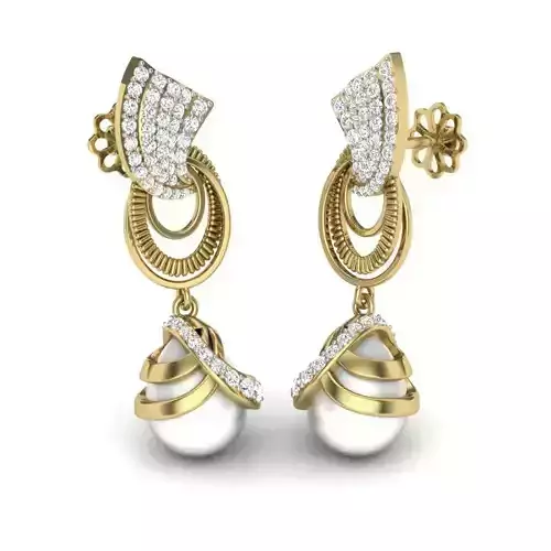 Women pearl earrings 3dm render detail 3D print model