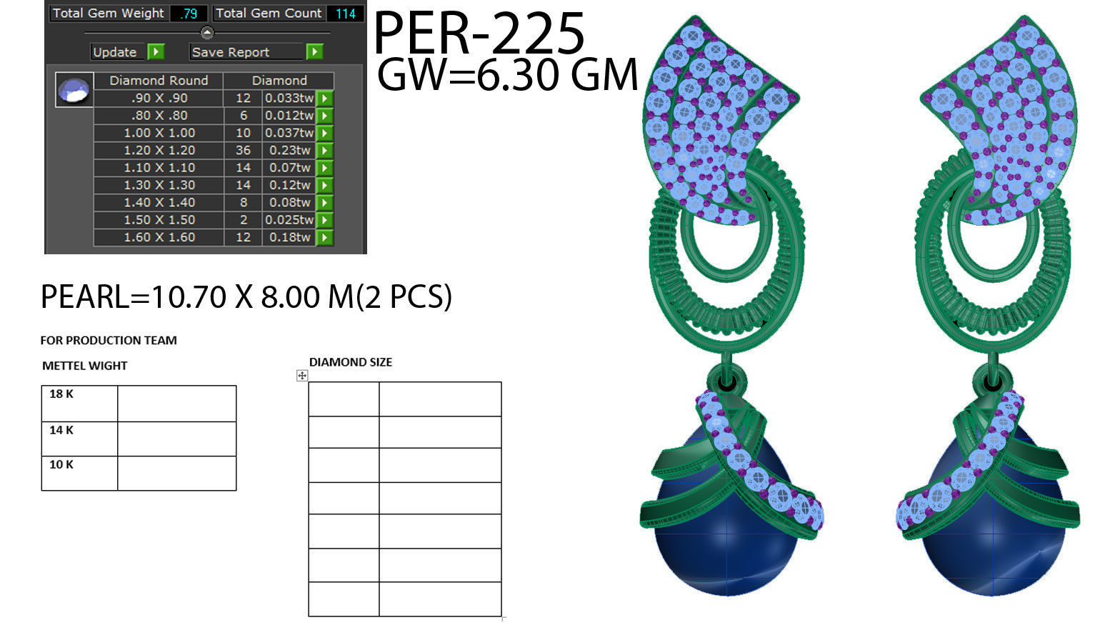 Women pearl earrings 3dm render detail 3D print model 3D print model_5