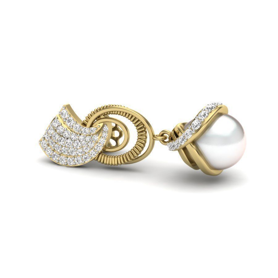 Women pearl earrings 3dm render detail 3D print model 3D print model_4