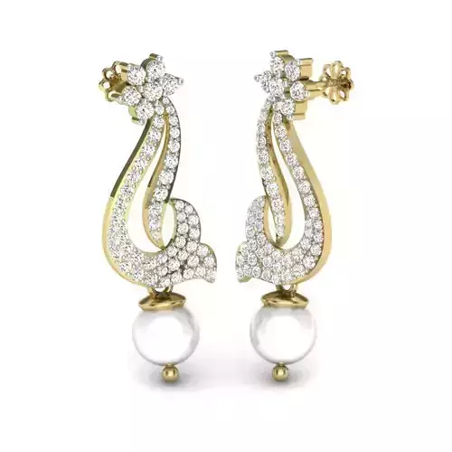 Women pearl earrings 3dm render detail 3D print model