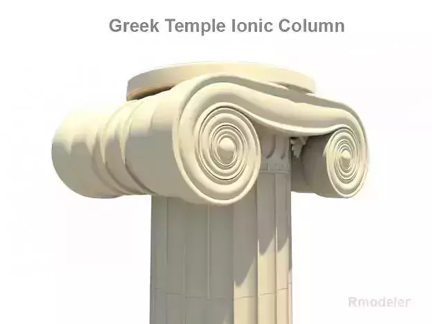 Greek ionic temple column 3D model