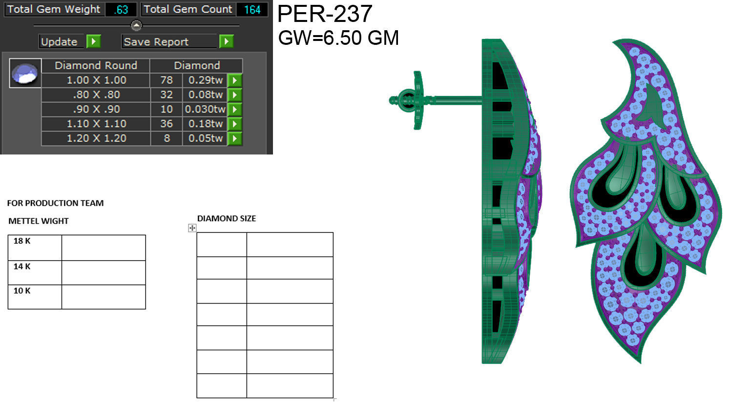 Women earrings 3dm render detail 3D print model 3D print model_5