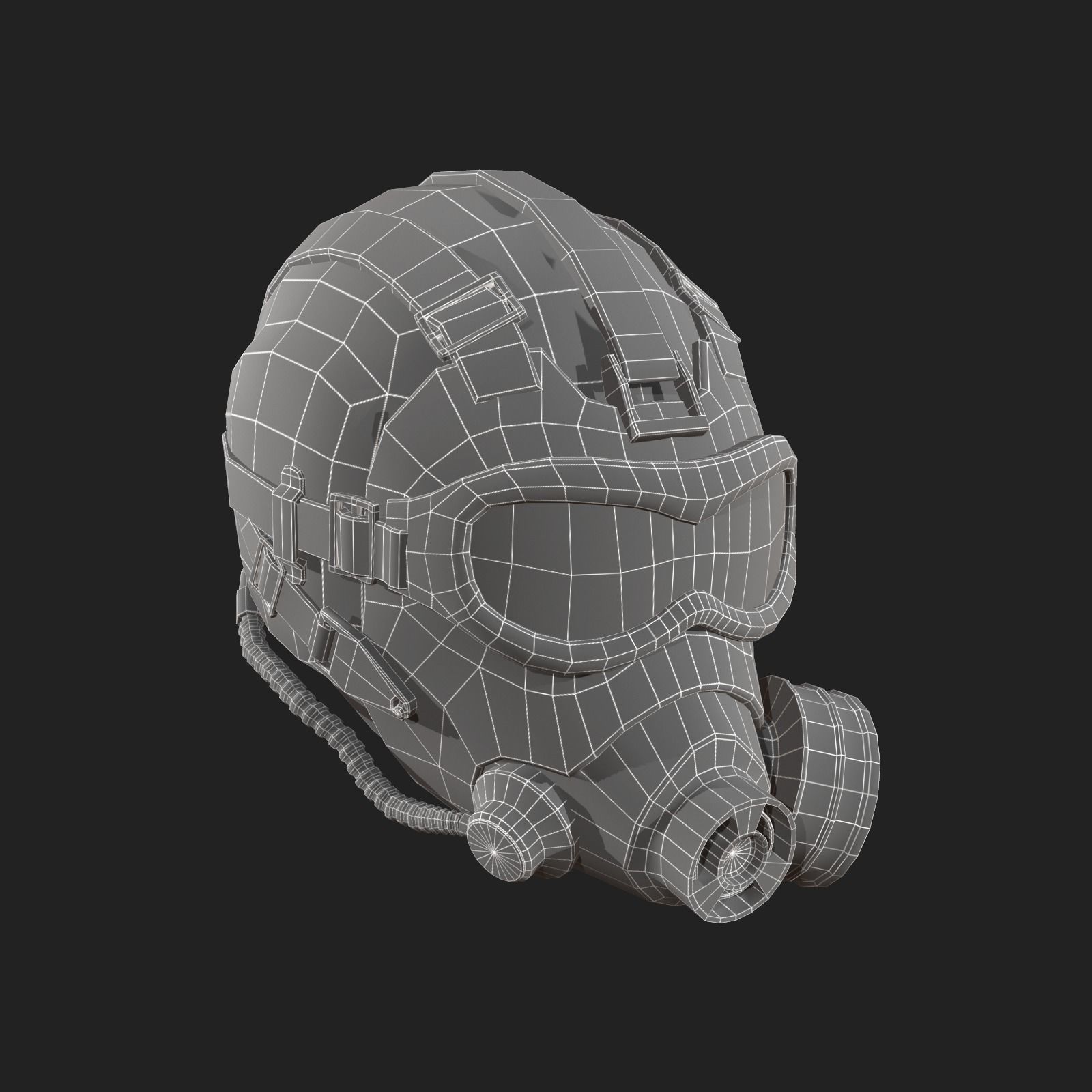 Scifi helmet ver 10 Low-poly 3D model_4