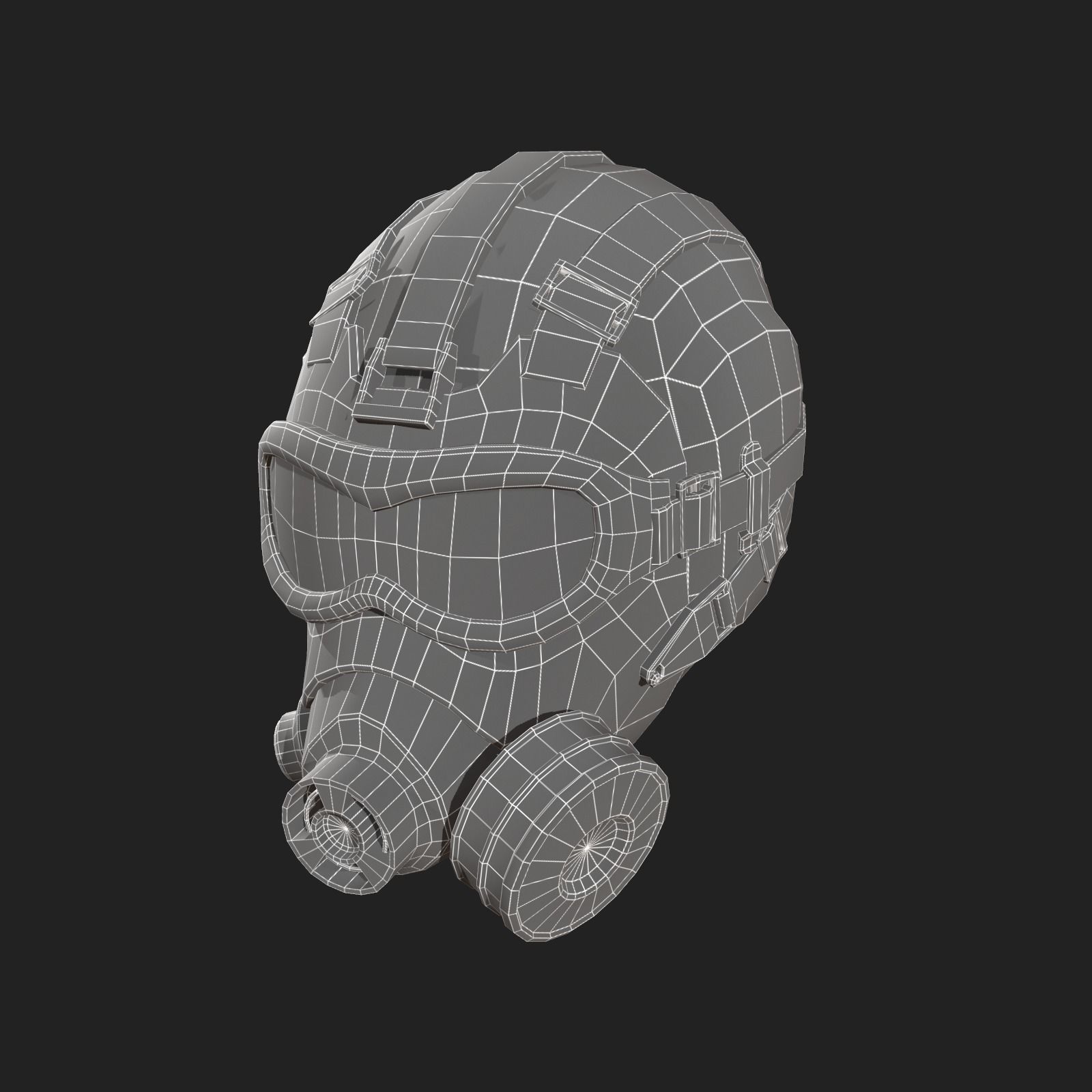 Scifi helmet ver 10 Low-poly 3D model_6