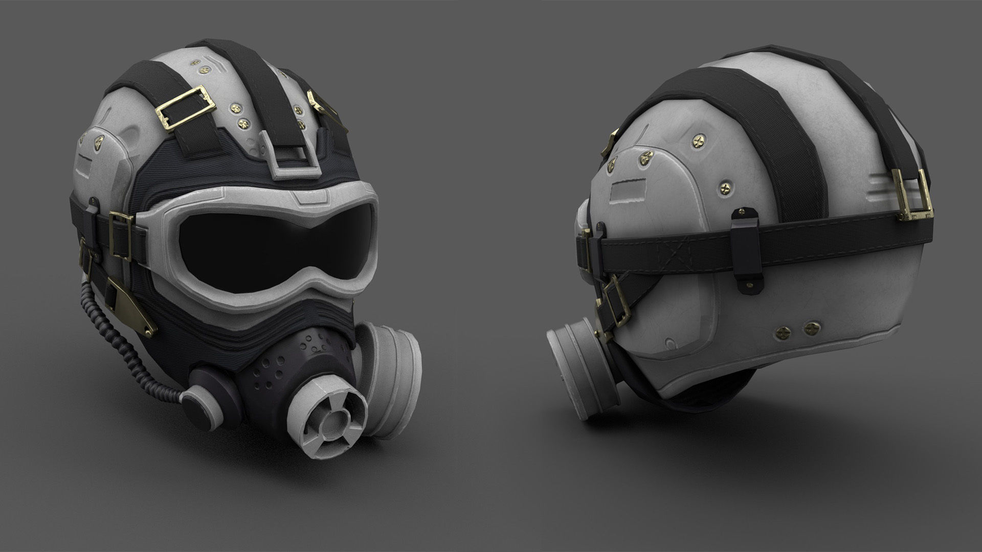 Scifi helmet ver 10 Low-poly 3D model_3