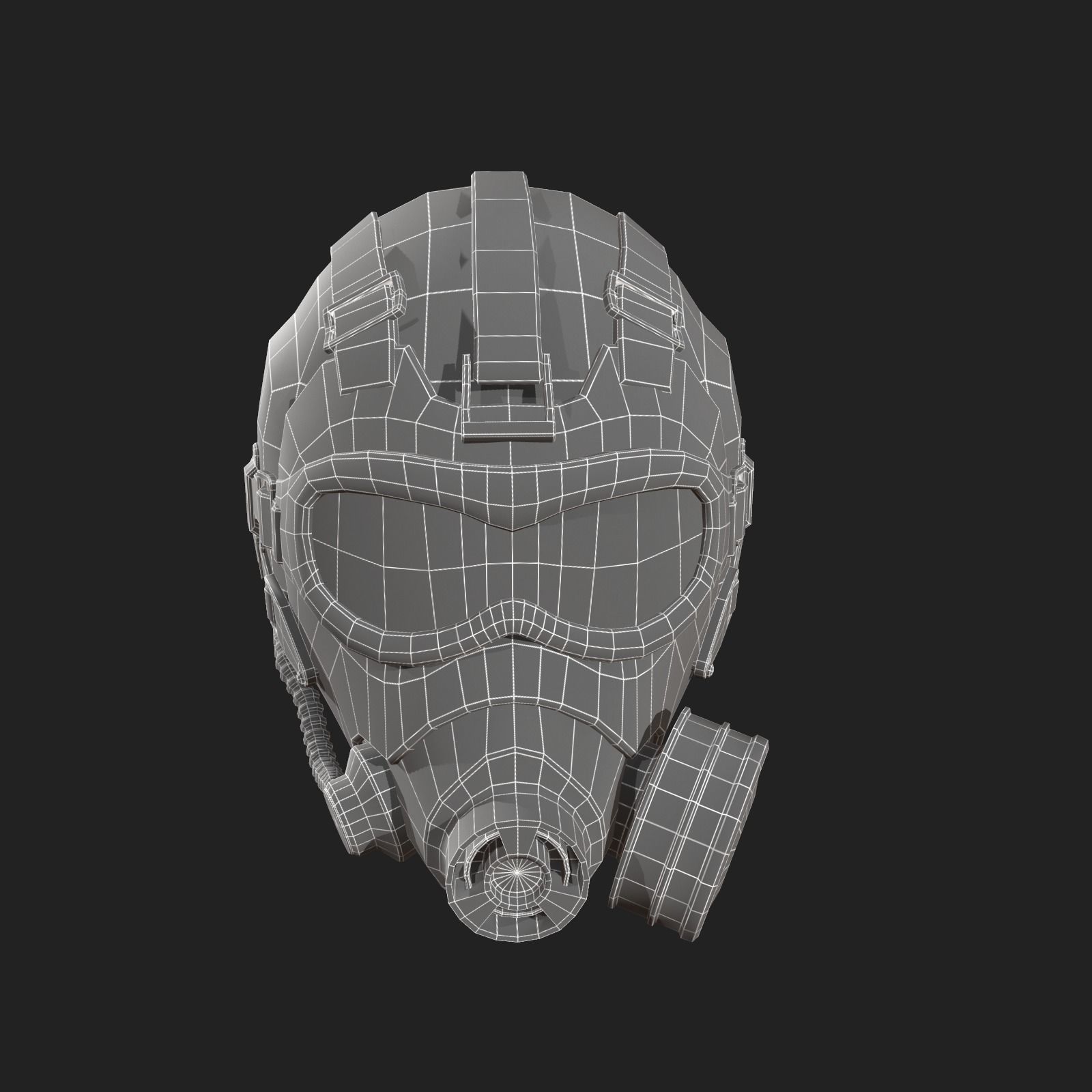 Scifi helmet ver 10 Low-poly 3D model_5