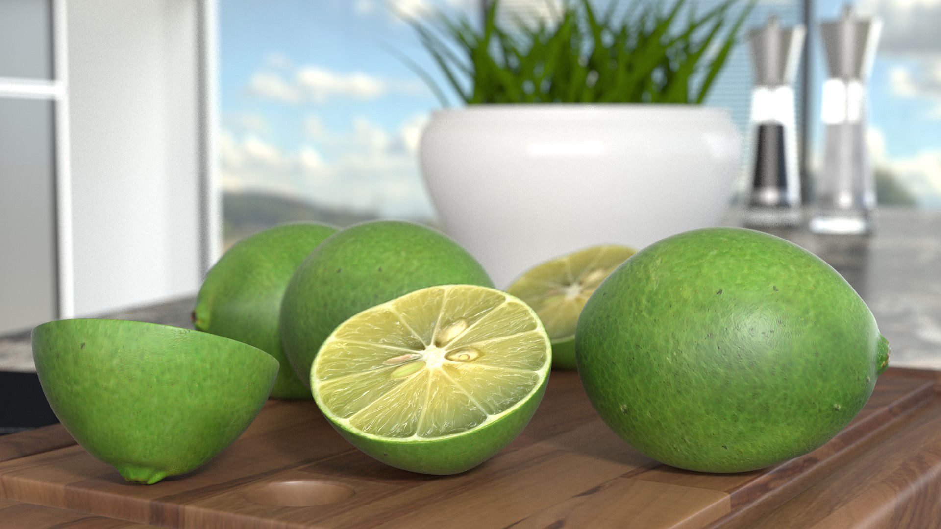 Realistic Lime mango 3D model_4