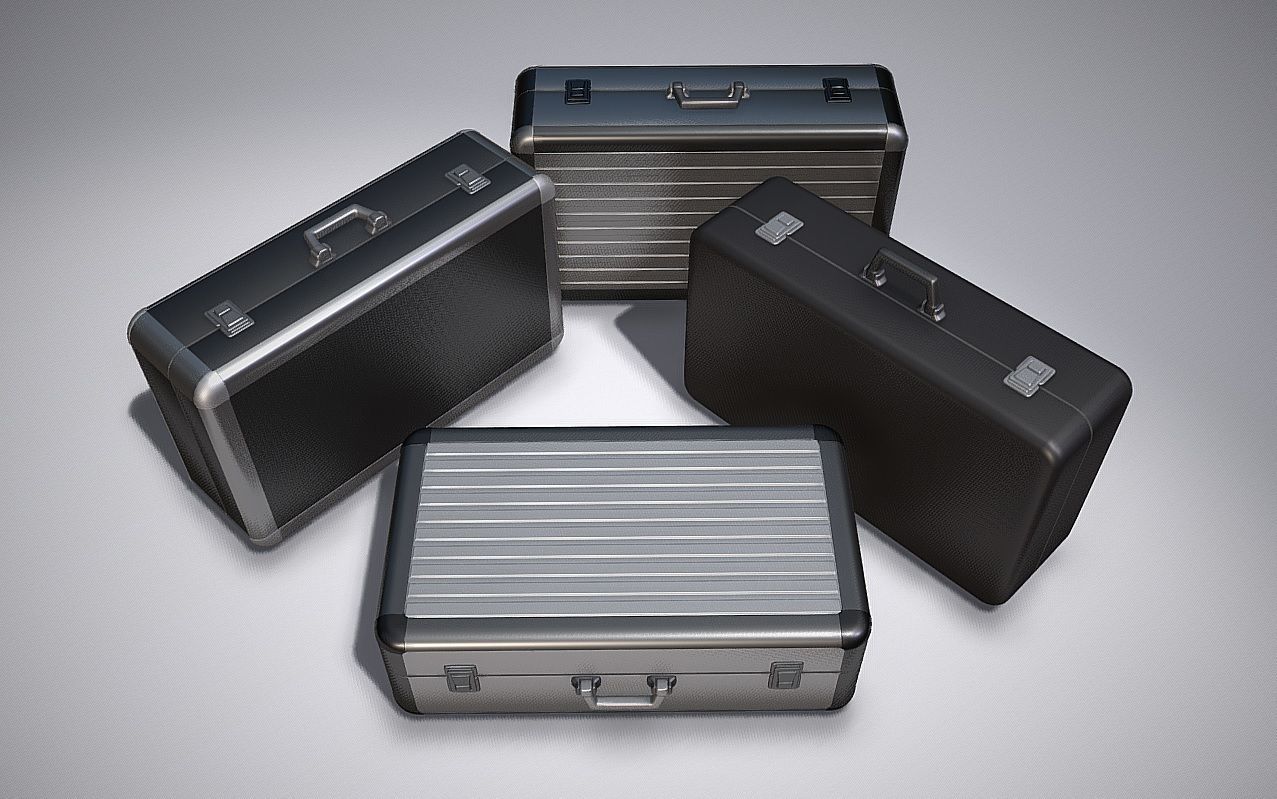Metal Briefcases - Low and High Poly Models 3D model_2