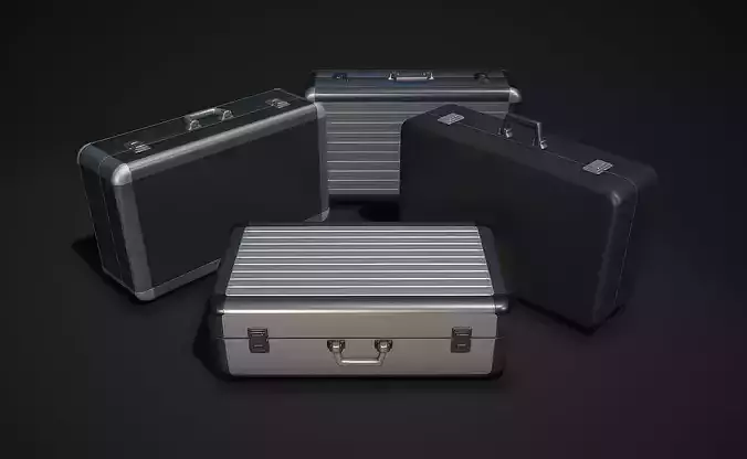 Metal Briefcases - Low and High Poly Models 3D model