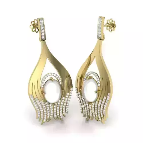 Women pearl earrings 3dm render detail 3D print model