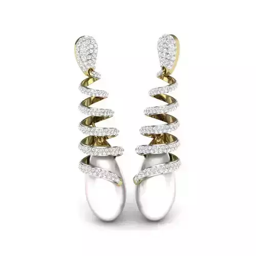 Women pearl earrings 3dm render detail 3D print model