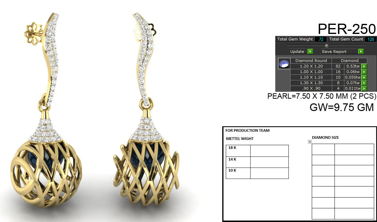 Women earrings 3dm render detail 3D print model 3D print model_5