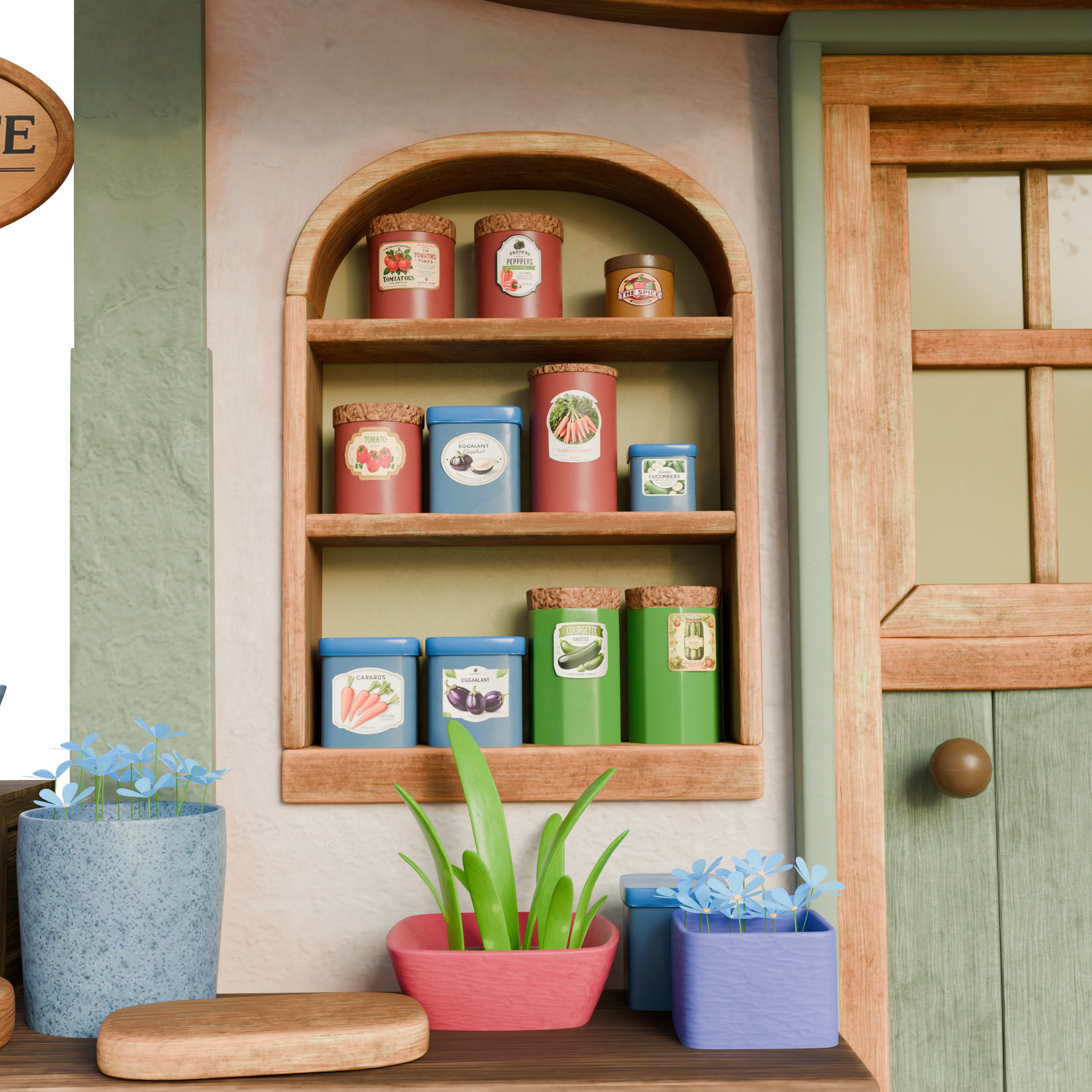 Stylized 3D Cafe House Model 3D model_9