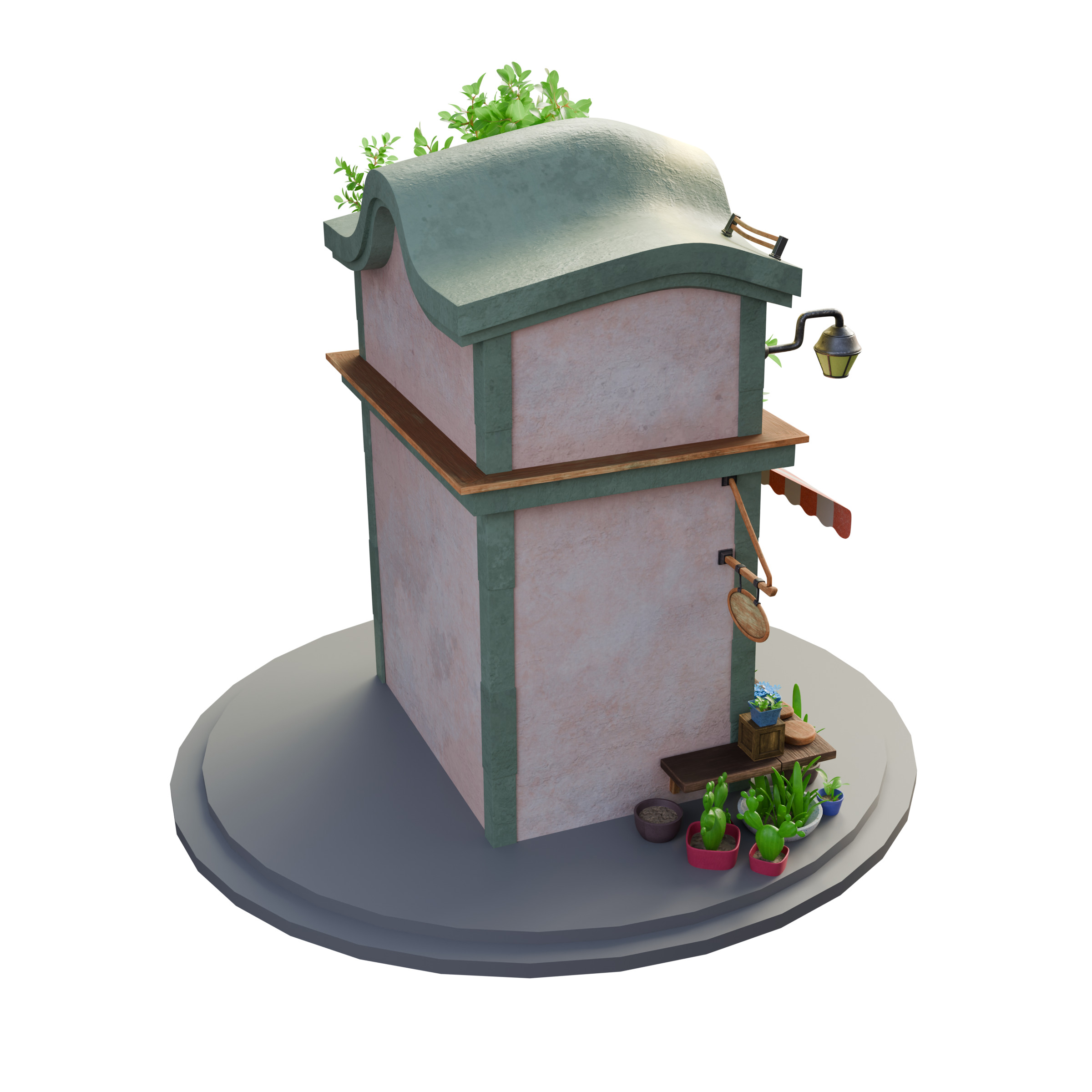 Stylized 3D Cafe House Model 3D model_8