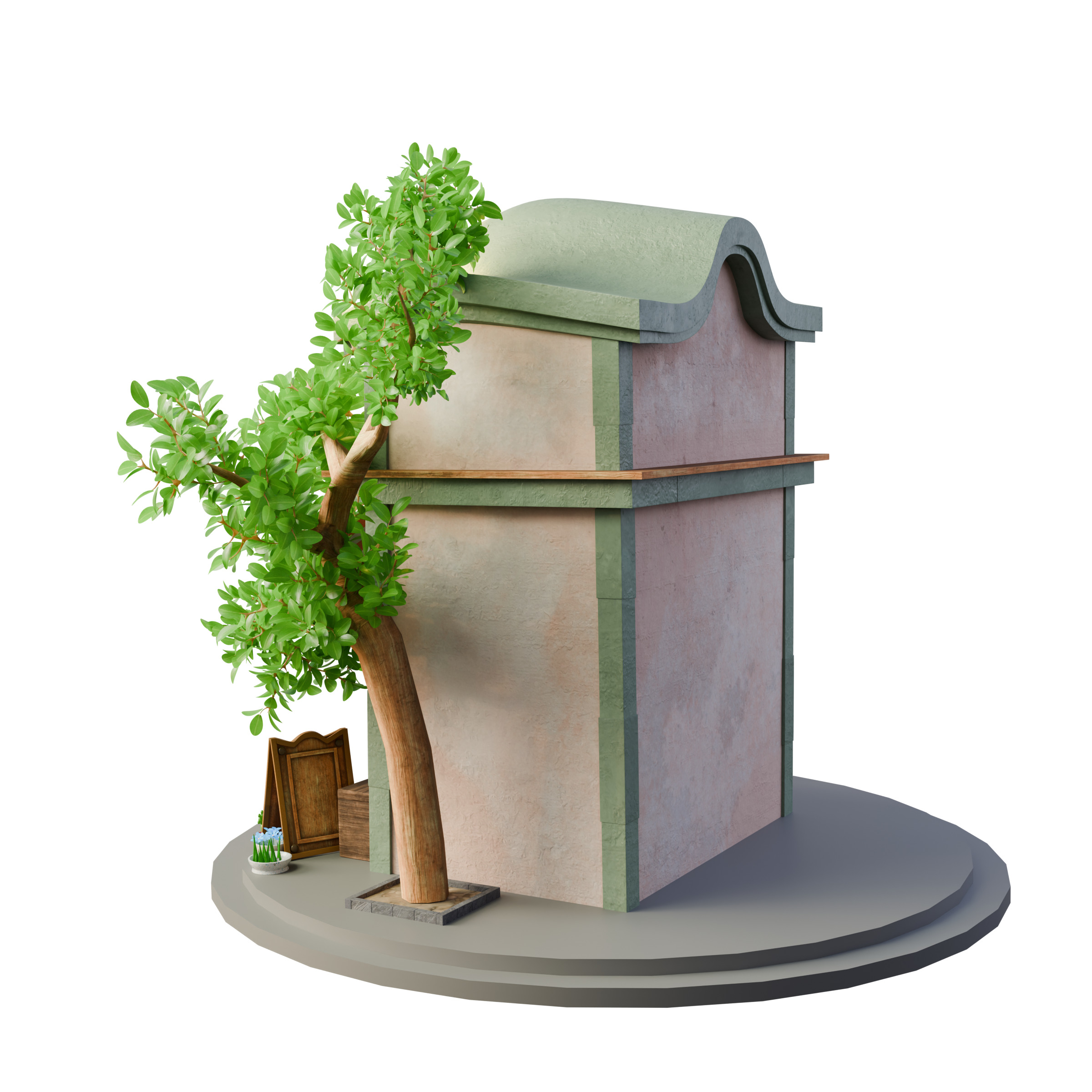 Stylized 3D Cafe House Model 3D model_7