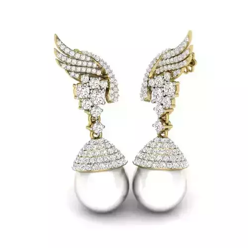 Women pearl earrings 3dm render detail 3D print model