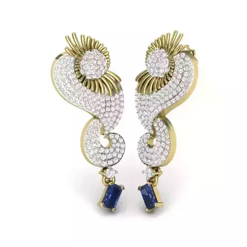 Women earrings 3dm render detail 3D print model