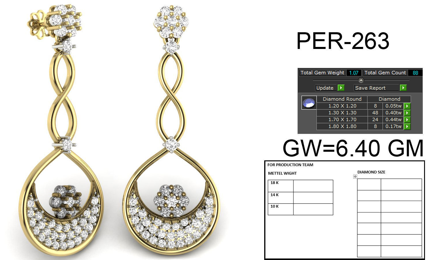 Women earrings 3dm render detail 3D print model 3D print model_5