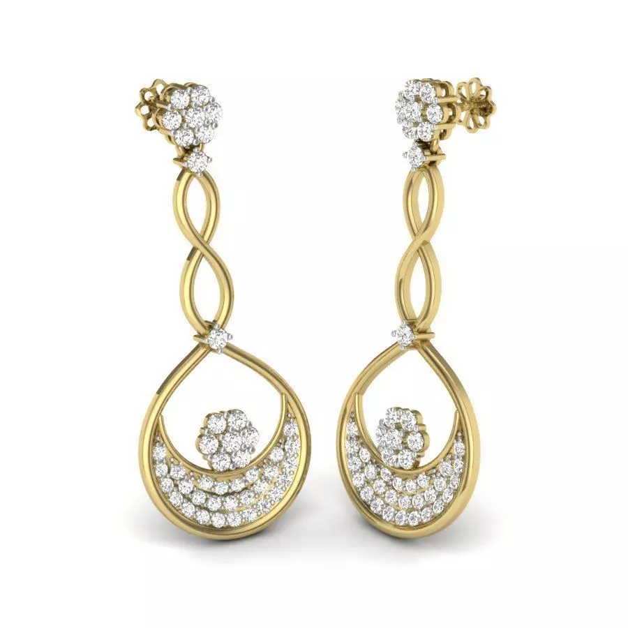 Women earrings 3dm render detail 3D print model 3D print model_0