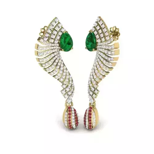 Women earrings 3dm render detail 3D print model