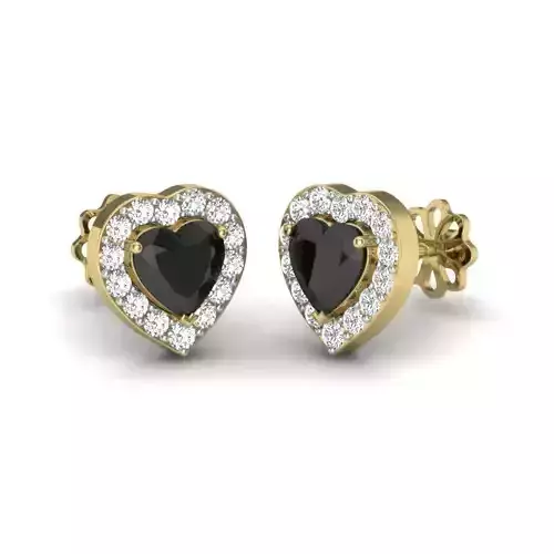 Women heart earrings 3dm render detail 3D print model 3D print model
