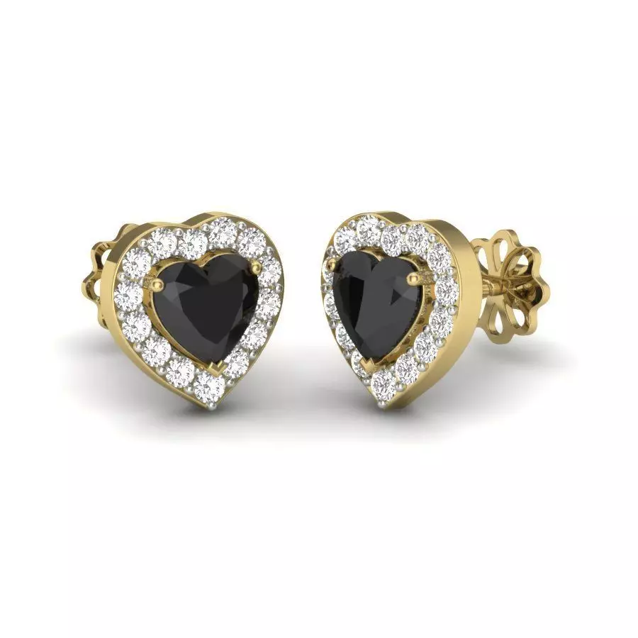 Women heart earrings 3dm render detail 3D print model 3D print model_0