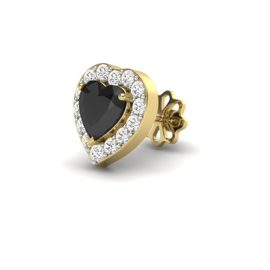 Women heart earrings 3dm render detail 3D print model 3D print model_4