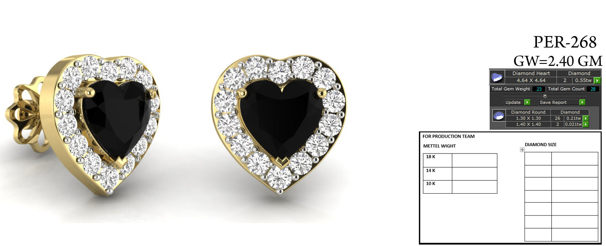 Women heart earrings 3dm render detail 3D print model 3D print model_5