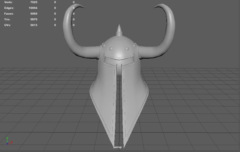 Helmet with horns Low-poly 3D model_10