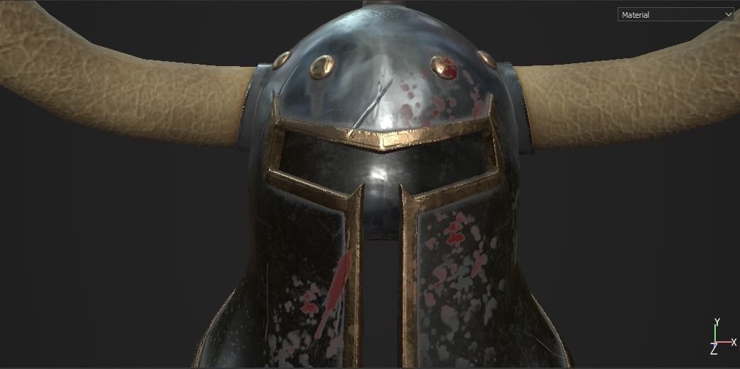 Helmet with horns Low-poly 3D model_7