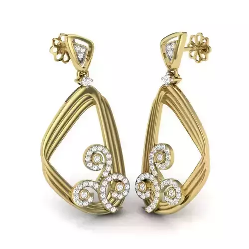 Women earrings 3dm render detail 3D print model