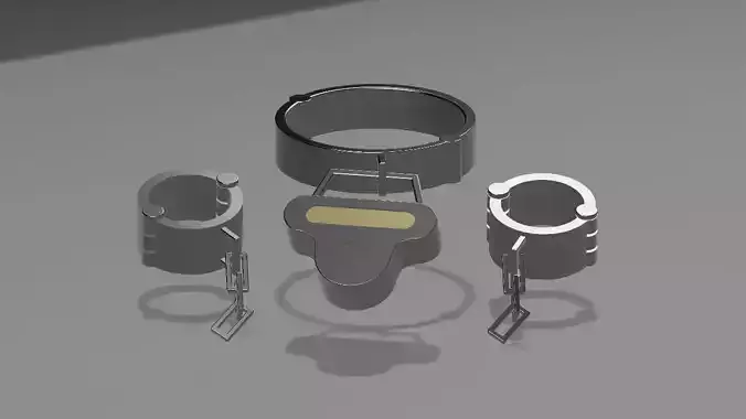 DRAMAtical murder Mink shackles and neck piece with the locket 3D print model