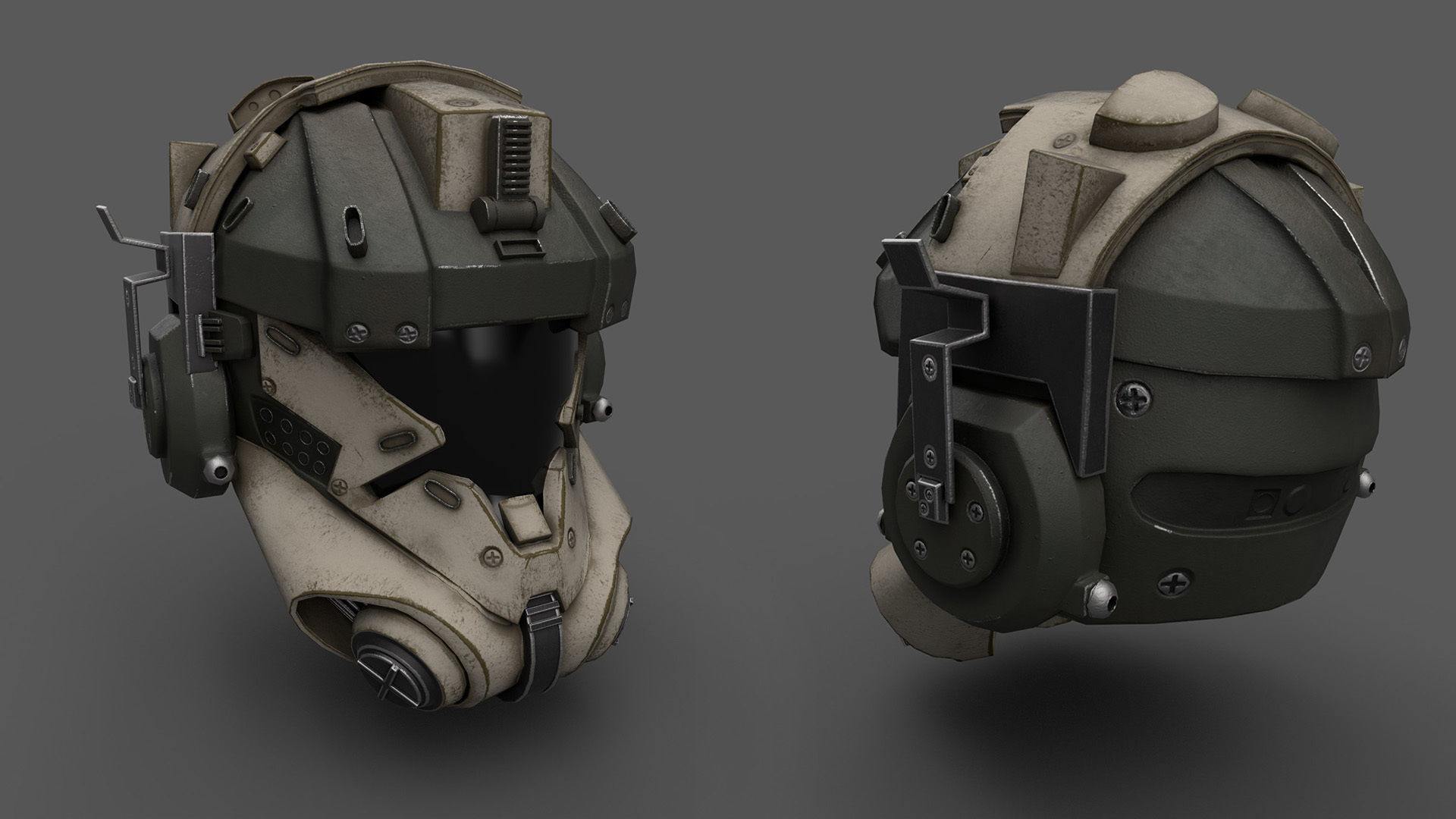 Scifi helmet ver 12 Low-poly 3D model_3