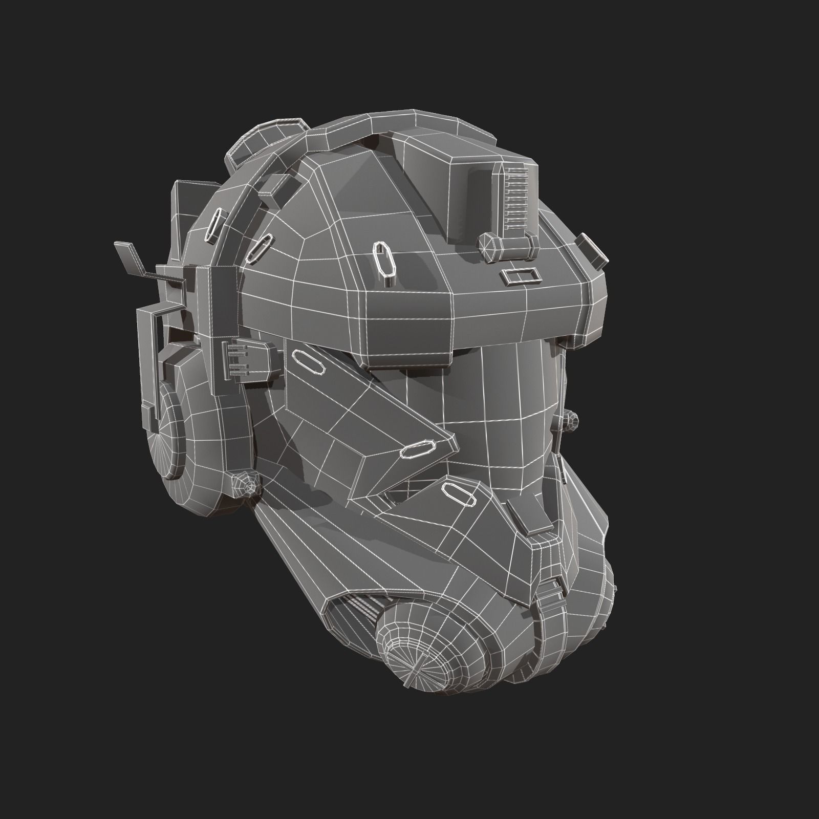 Scifi helmet ver 12 Low-poly 3D model_4