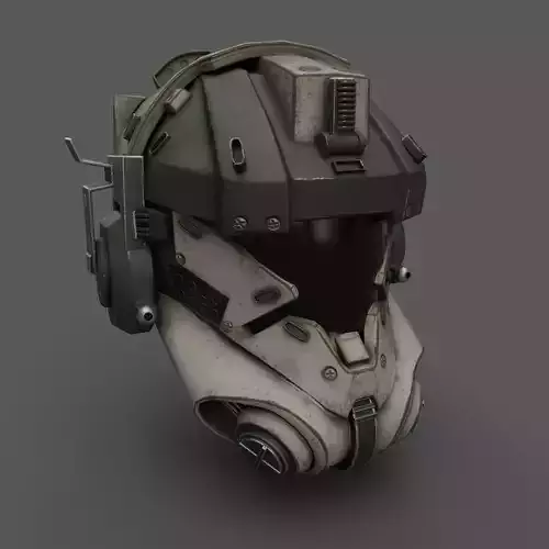 Scifi helmet ver 12 Low-poly 3D model
