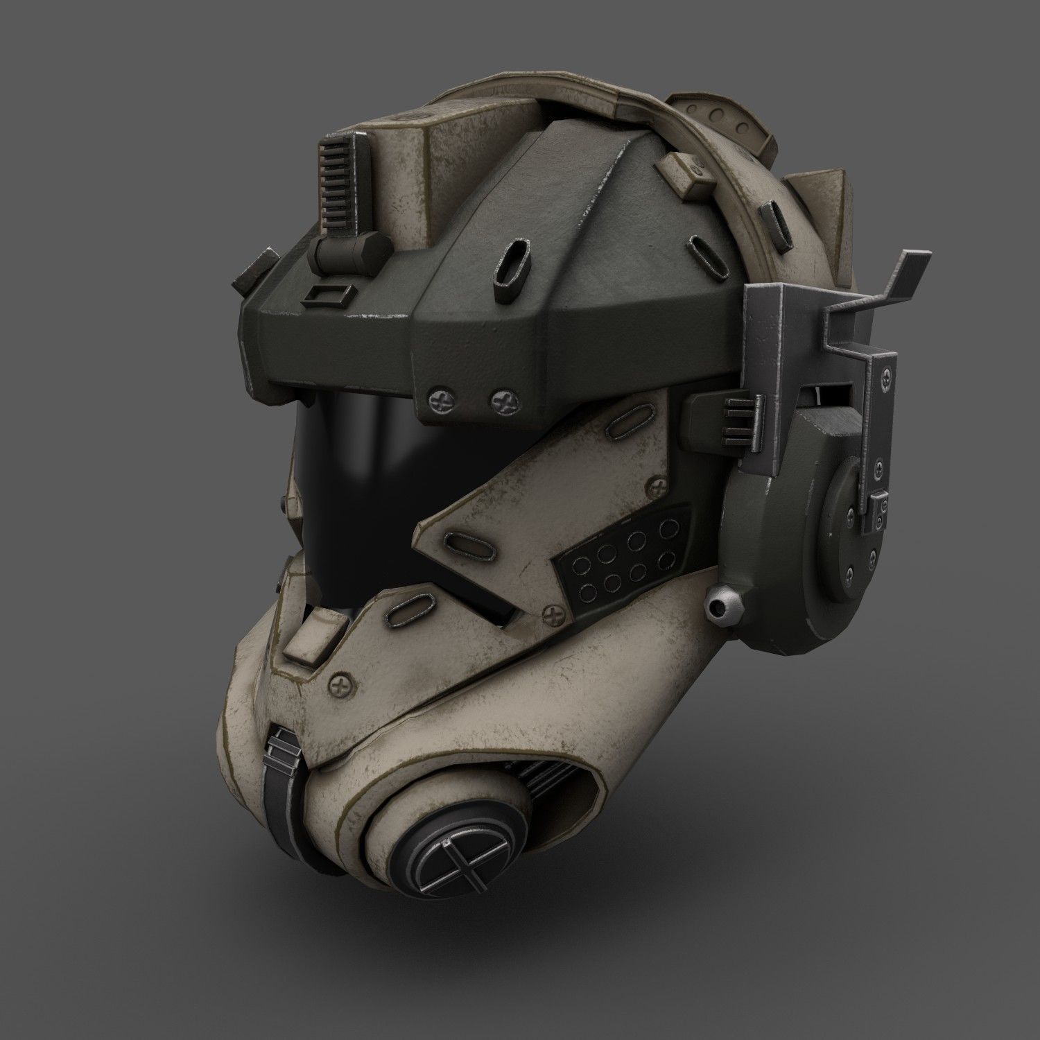 Scifi helmet ver 12 Low-poly 3D model_2