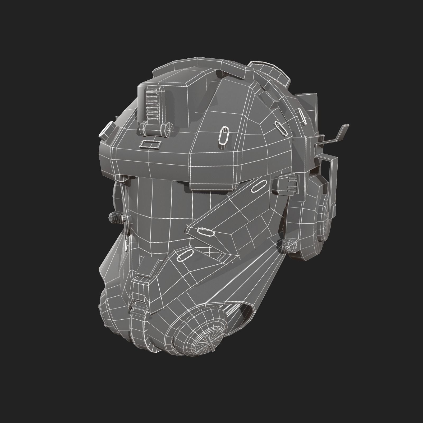 Scifi helmet ver 12 Low-poly 3D model_6