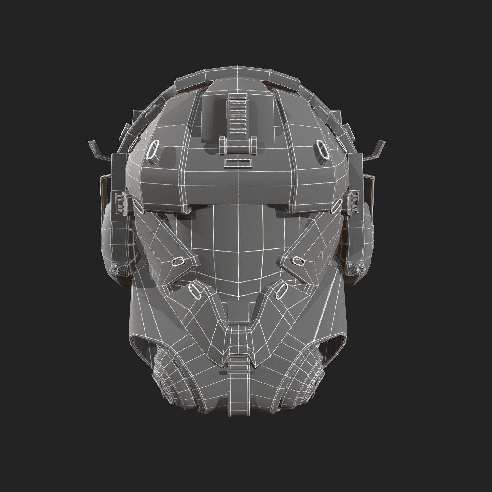 Scifi helmet ver 12 Low-poly 3D model_5