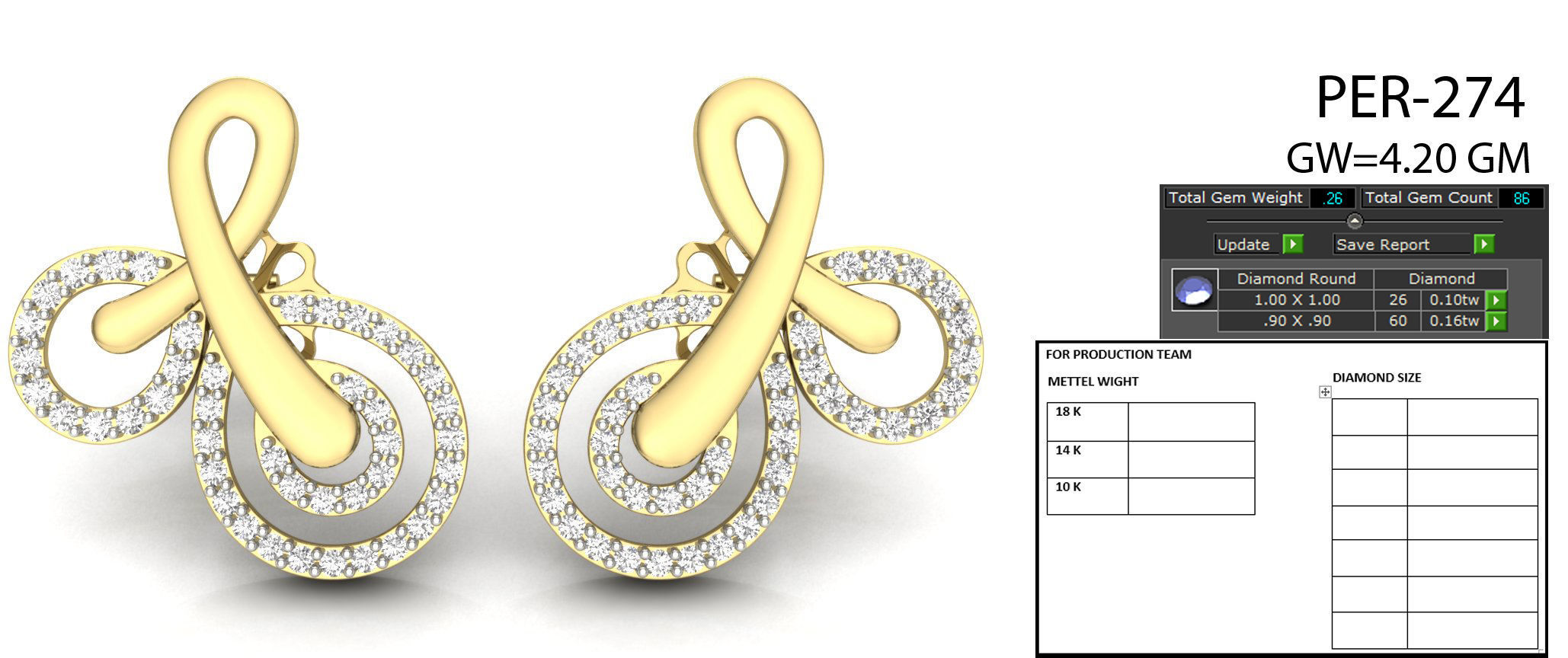 Women earrings 3dm render detail 3D print model 3D print model_5
